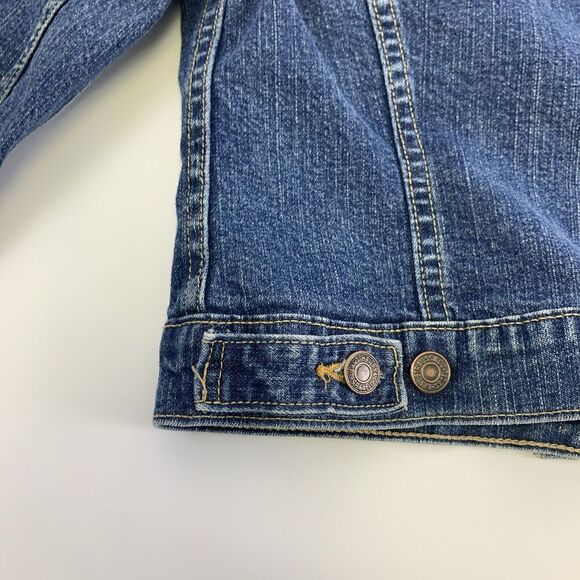 Levi Strauss Youth Girls Denim Jean Jacket Button Collared Fitted Size Large - Picture 11 of 14